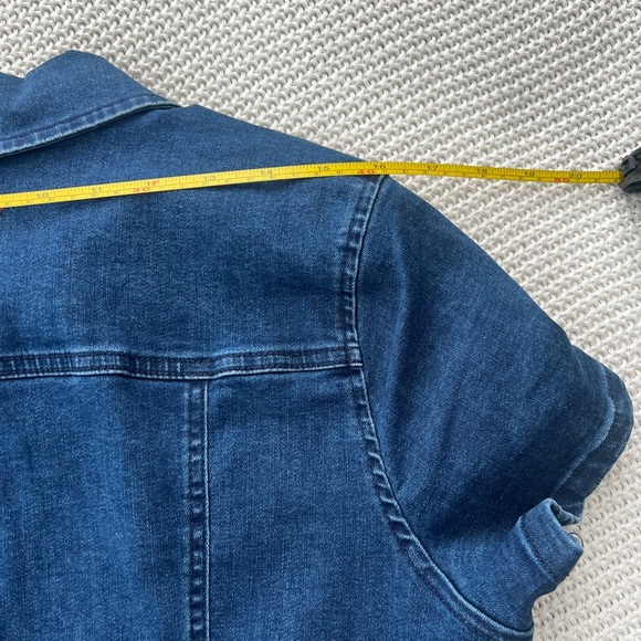 Guess Blue Sheath Dress with Notched Collar and Short Sleeves - Picture 5 of 11